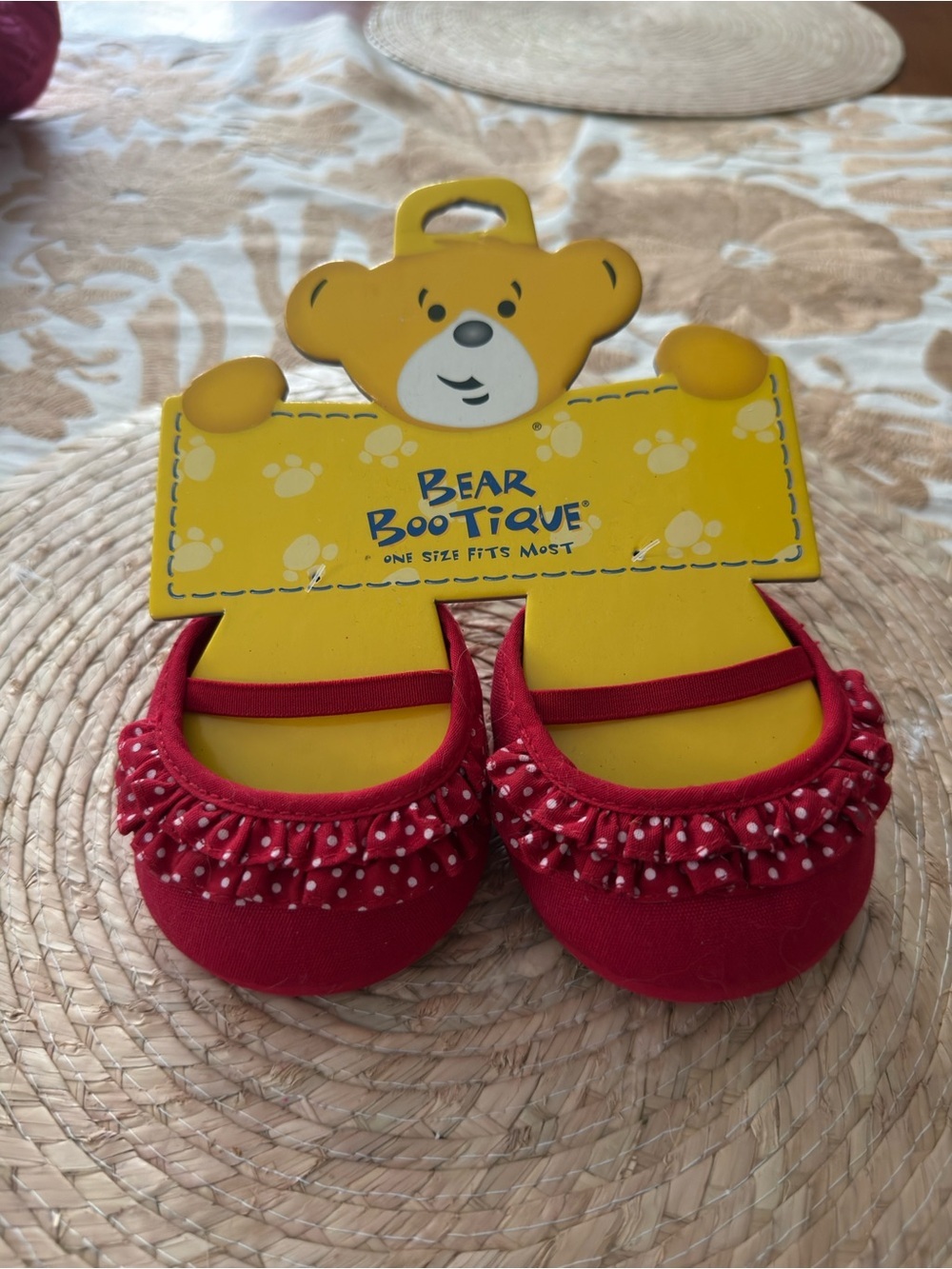 Build-A-Bear Workshop Bear Bootique Red Pokadot Ballet Shoes